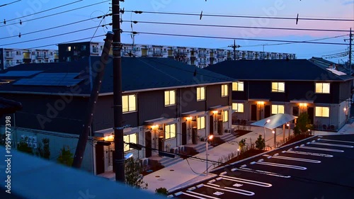 賃貸住宅と町並みの夜景