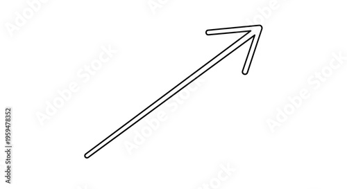 Double-lined arrow pointing diagonally upwards to the right