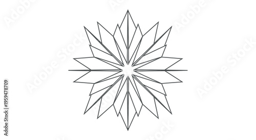 Abstract geometric starburst design with sharp, angular lines radiating outwards