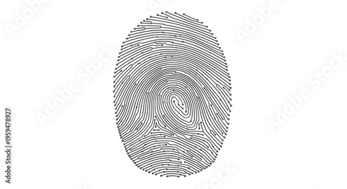 Stylized fingerprint pattern resembling integrated circuit pathways on a white background