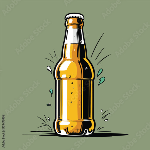 Beer bottle vector image