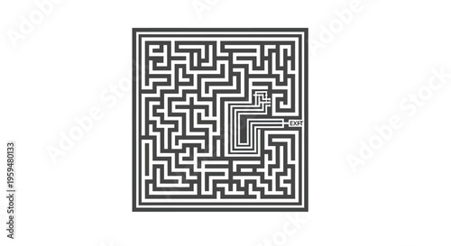 Intricate maze with a visible "EXIT" path leading to the center