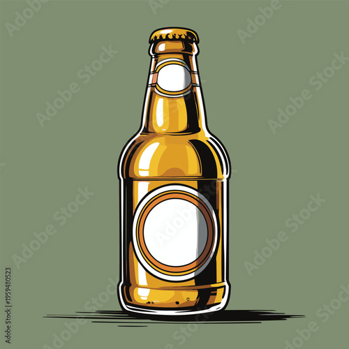 Beer bottle vector image