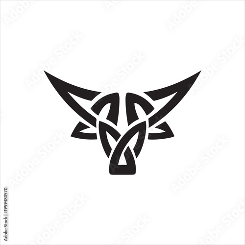  Bull or Toro Abstract Ink Line Art