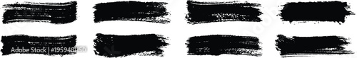 Vector grungy paint brush strokes collection.  Black paint brush stroke vector set, Brush strokes vector. 