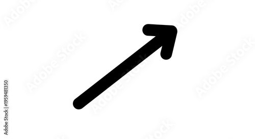 Simple black arrow pointing diagonally up and to the right on white background