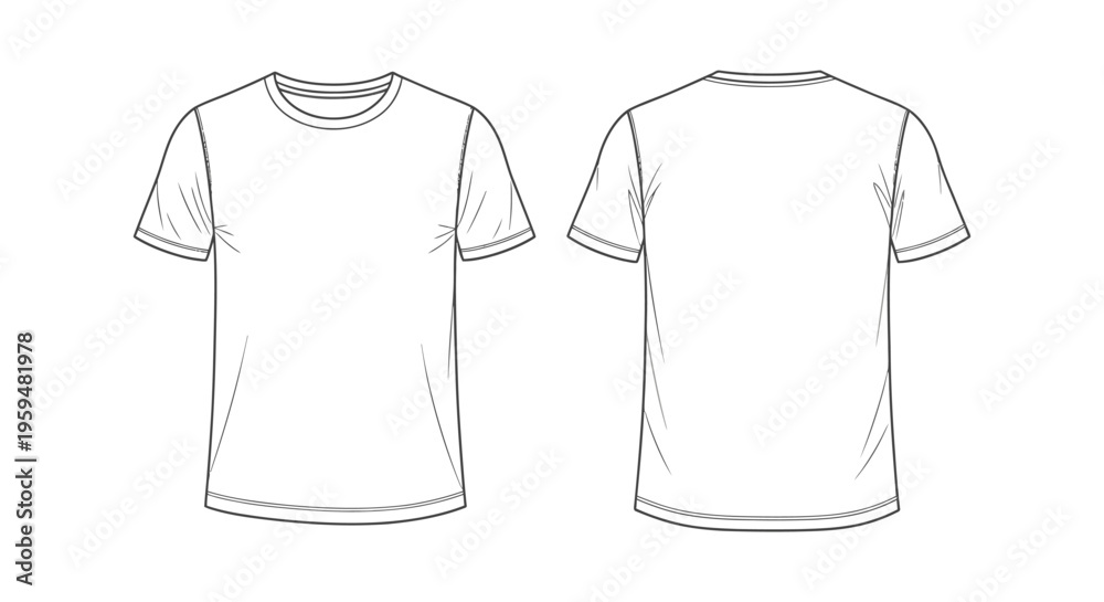 Naklejka premium Clean and simple white t-shirt vector graphic illustration design, ready for clothing mockup and customization.