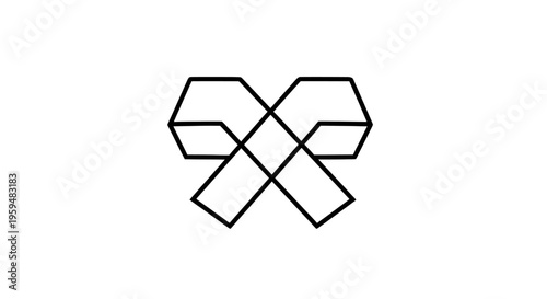 Abstract geometric interlocking shapes resembling a stylized bow tie