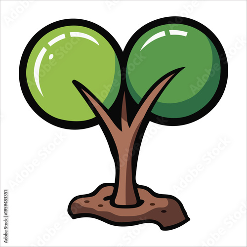 Minimalist Green Tree Vector Icon for Ecology and Sustainability Design