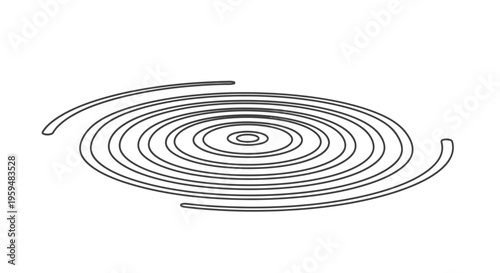 Spiral pattern of concentric circles and outward extending curves