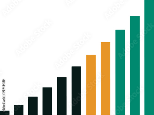 Free Download Vibrant bar chart using black orange and green segments to categorize different stages of growth and organizational progress - GFXLoad