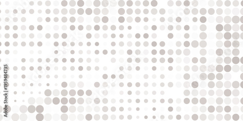 Scattered Neutral Tone Circles on a White Background Banner abstract pattern