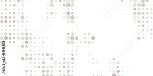 Scattered Neutral Tone Circles on a White Background Banner abstract pattern