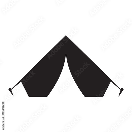 The tent icon. Travel symbol. Flat
