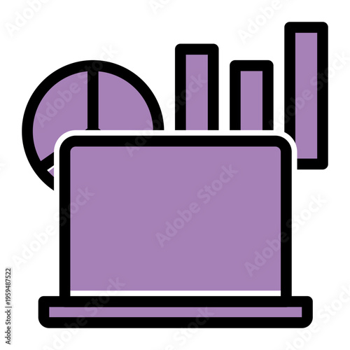 Interactive Data Analytics Dashboard Report icon from the Digital Business icon collection (Glyph Color Lineal Style)