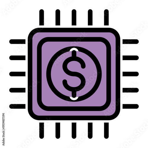 Digital Finance Business Intelligence icon from the Digital Business icon collection (Glyph Color Lineal Style)