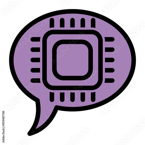 AI Conversational Messaging Bot icon from the Digital Business icon collection (Glyph Color Lineal Style)