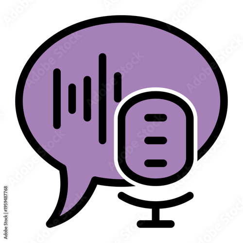 Audio Content Voice Broadcast icon from the Digital Business icon collection (Glyph Color Lineal Style)