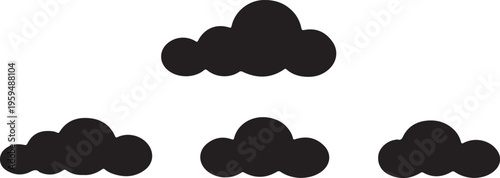  Black and white photo showcasing a dramatic group of clouds in a moody sky