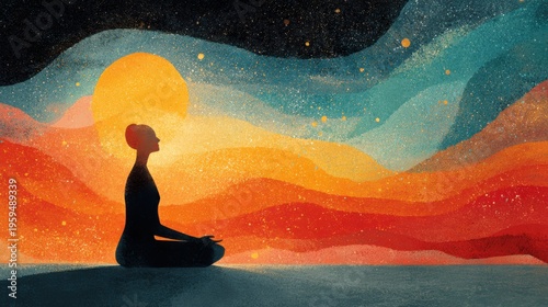 Cortisol balance concept with stress control and hormonal regulation