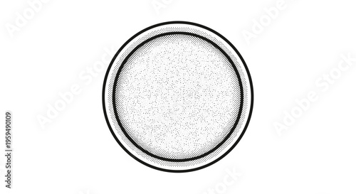 Circular pattern with a stippled gradient within a thick outer ring