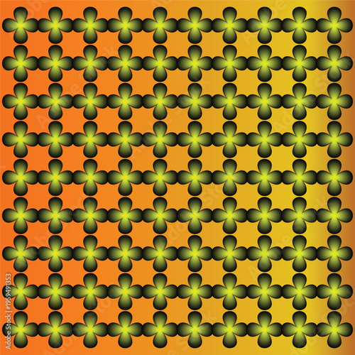 Geometric flower spirals radiate vibrant illusion of glowing depth