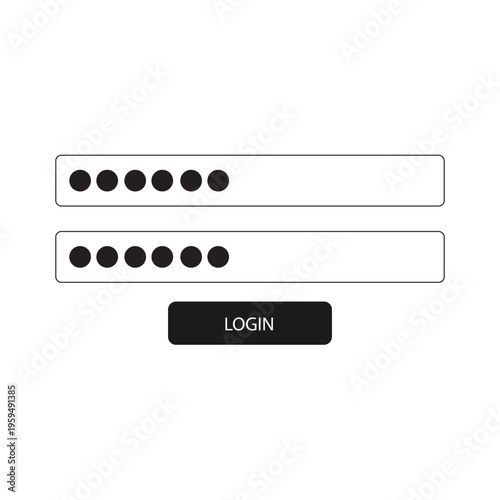 silhouette vector of login interface