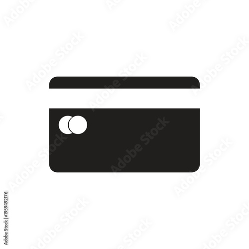 black credit card silhouette vector isolated on white background