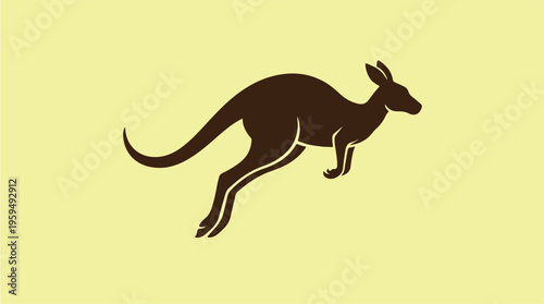 Kangaroo Silhouette Profile Side View.