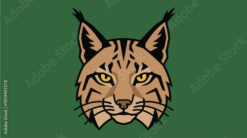 Lynx Feline Animal Head Portrait.