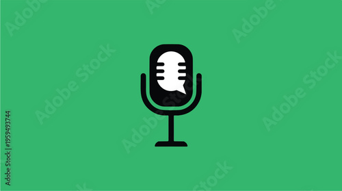 Microphone Icon Graphic Design Element.