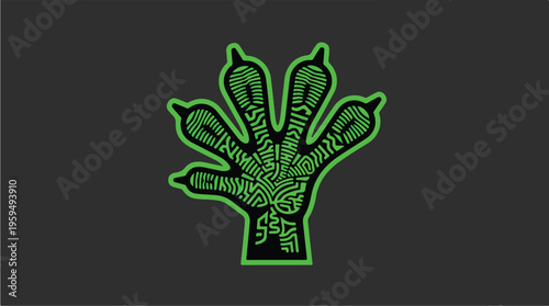 Neon Green Cannabis Leaf Design.