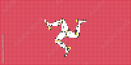 Bild auf Leinwand Flag of Isle of Man pixel art of dots