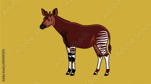Okapi Animal Brown Striped Mammal.
