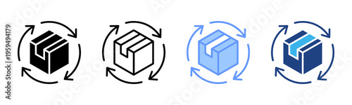 Value Stream icon set multiple style collection