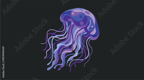 Purple Jellyfish Ocean Creature.