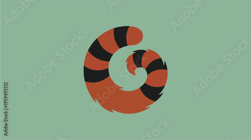 Vibrant Orange Black Swirl Design.