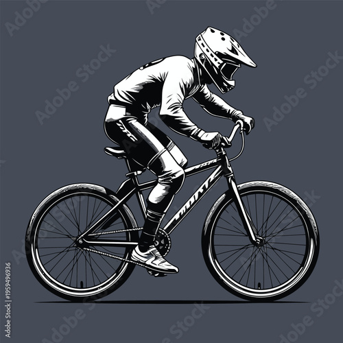 vector image of a BMX bike in action
