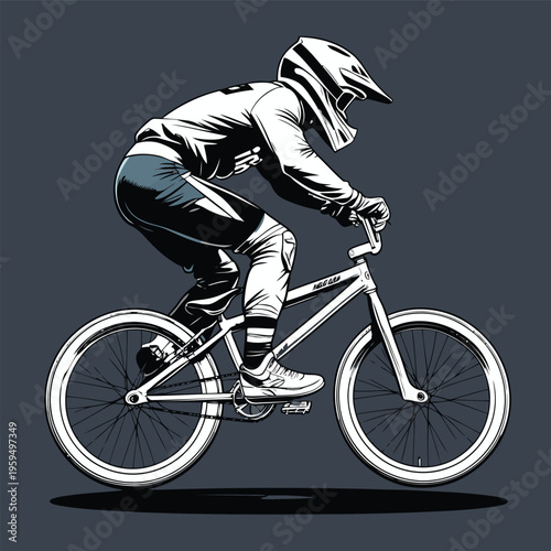 vector image of a BMX bike in action
