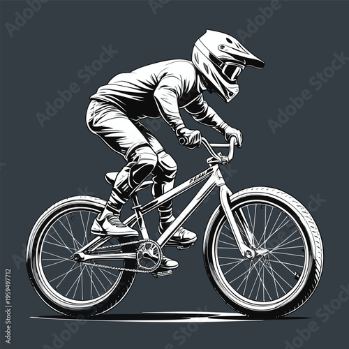 vector image of a BMX bike in action