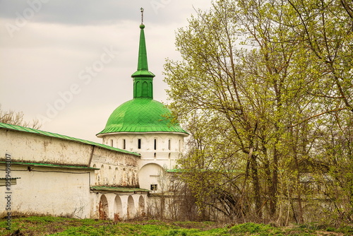 An ancient fortress with  tower in Alexandrovskaya Sloboda