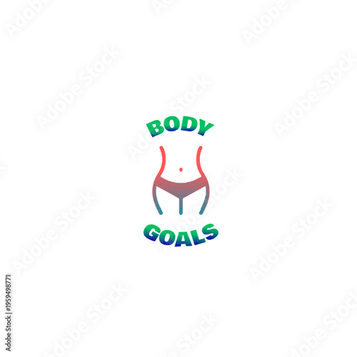 Body Goals Fitness Icon with Female Waistline Illustration