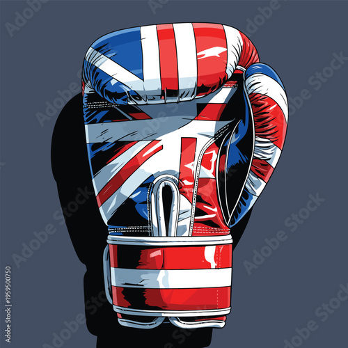 unique flat vector image of boxing gloves