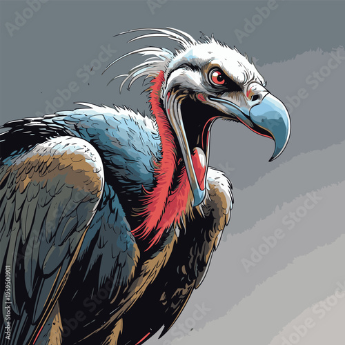 vector image of a carrion-eating vulture