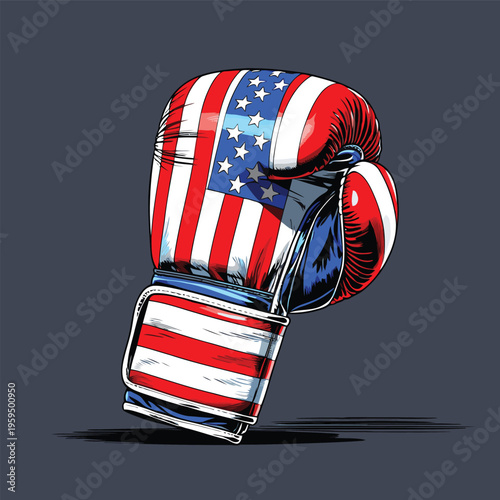 unique flat vector image of boxing gloves