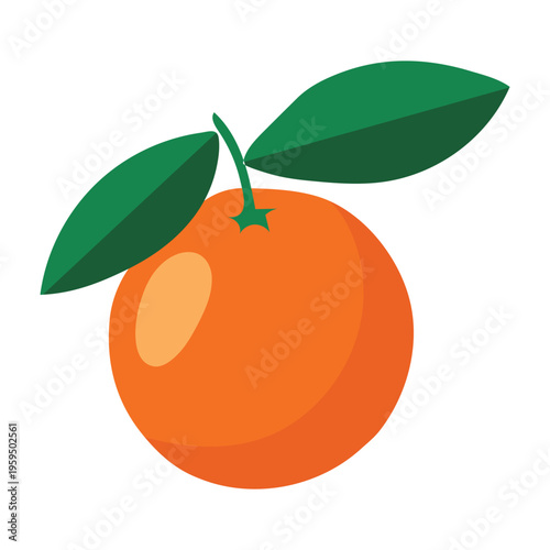 A vibrant orange with green leaves on top