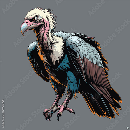 vector image of a carrion-eating vulture