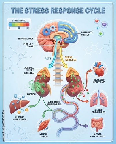 Understanding the Body's Stress Response Cycle A Visual Explanation of Physiological Reactions