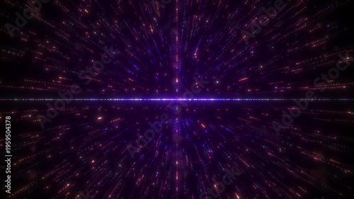 Purple Blue Light Speed Starburst – Abstract Particle Warp Speed Seamless Loop Background