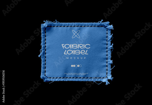 Fabric Label Mockup with Raw Edges